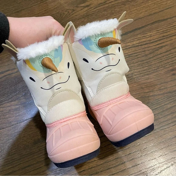 Cat & Jack Toddler Frankie Winter Boots Faux Fur Unicorn Size 5 - Picture 1 of 14
